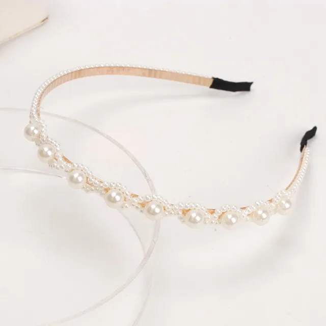 Fashion Pearl Non-Slip Rhinestone Hairbands Elastic Flower Women Hair Hoop Bands Headband Bezel Girls Hair Accessories Headdress g