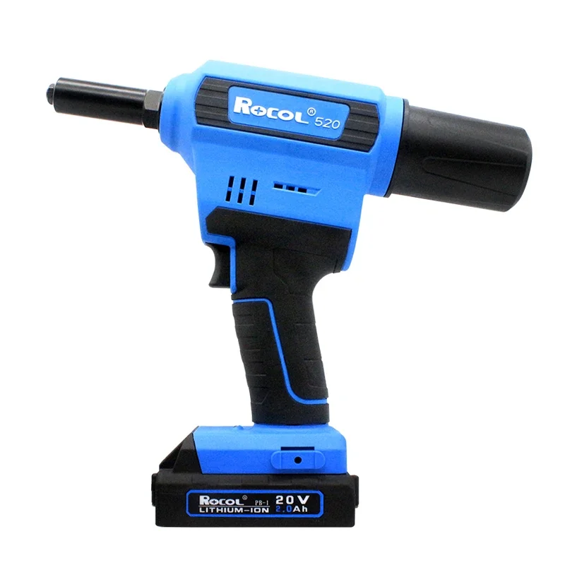 Electric Rivet Gun Rocol RL-520 Lithium Battery Automatic Core Pulling Riveting Tool Stainless Steel Brushed Rivets