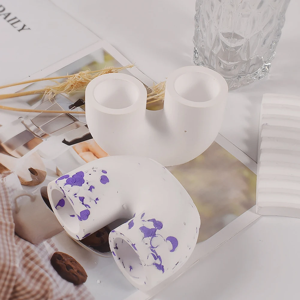 

U Shaped Candle Making Mould DIY Plaster Candle Holder Ornament For Halloween