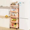 Trolley Bookshelf Movable Bookshelf Mobile Kitchen Storage Rack Snack Cart Storage Rack Multi-Layer Storages Shelve With Wheels 3