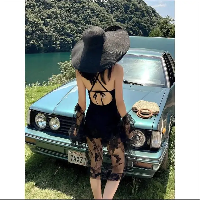 

System Retro Gathering Cover Meat Show Thin Sexy Backless One-Piece Seaside