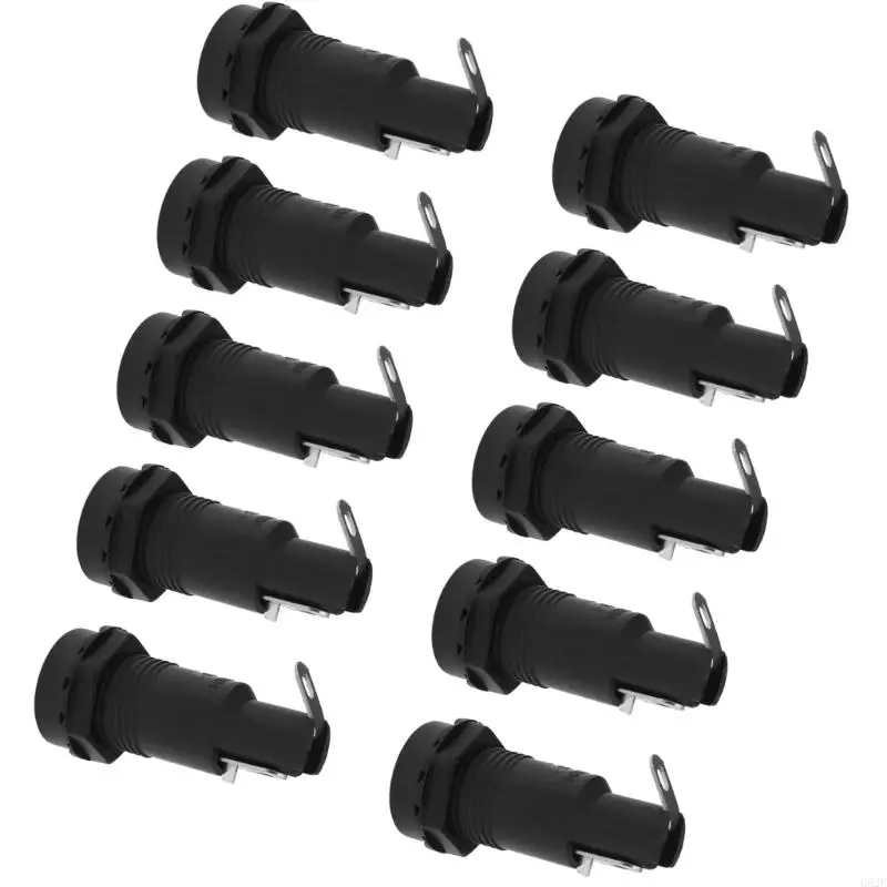 652F 10Pcs Panel Mount Chassis Fuses Holder High Temperature Resistance Fuses Box