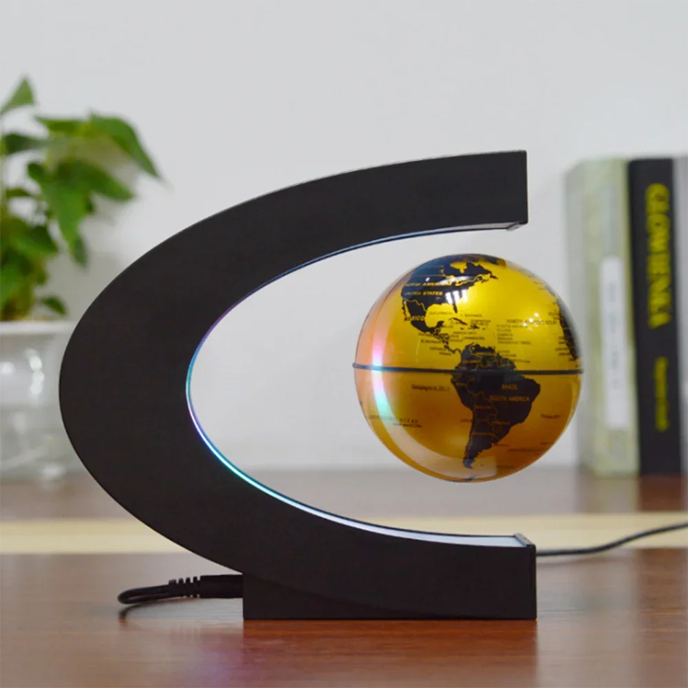 

Globe Creative Gift Ornaments 3 Inch C-Shaped Magnetic Field Suspension Technology Levitation 3D Printing