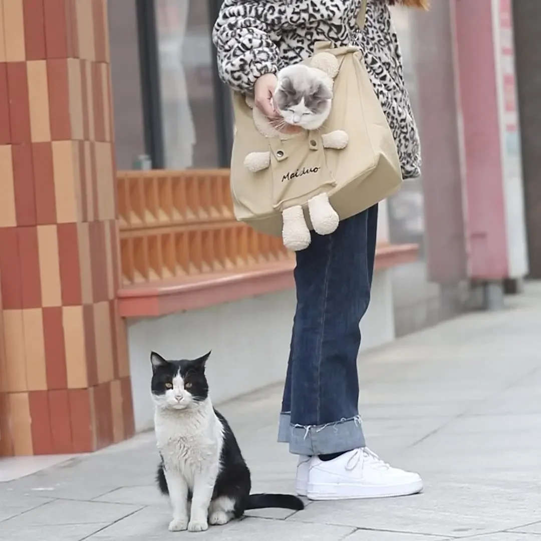 

Cartoon Bear Decor Pet Carrier Bag for Dog and Cat Backpack Portable Pet Carrier Hand Cat Bag Crossbody Bag