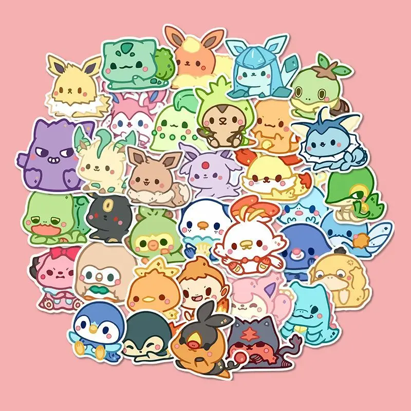 

Pokemon Stickers Cartoon Luggage Stickers Pikachu Three-Dimensional Stickers Laptop Ipad Trolley Case Stickers Children Stickers