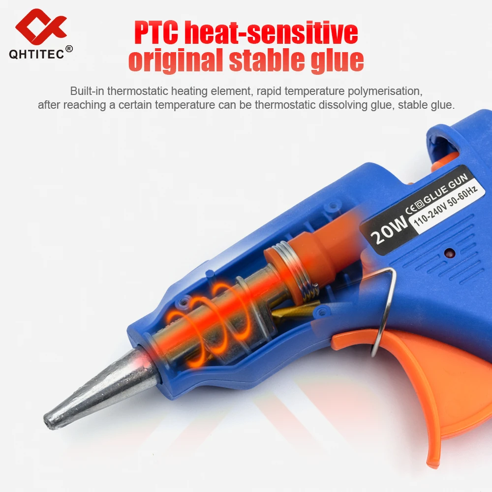 20W Hot Melt Glue Gun With 7MM Transparent Glue Stick Mini Gun Home Electric Heat Temperature Gun Repair Tools Special Stick Set 4