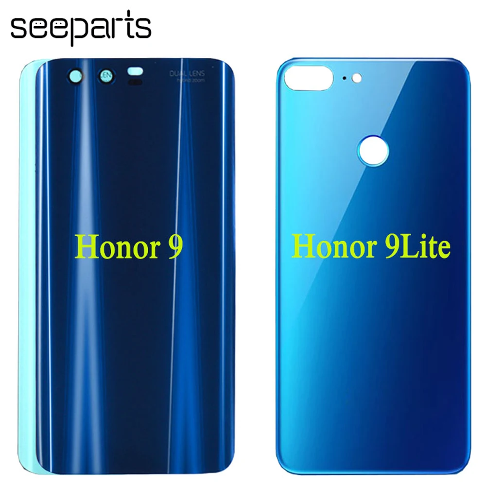 Coque arrière en verre pour Huawei Honor 9 Lite, couvercle de batterie,  5.15 pouces, 5.65 pouces - AliExpress