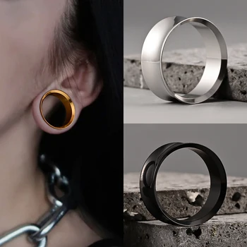Doearko 2PCS Ear Gauges 316 Stainless Steel Round Tunnels Plugs Piercing Women Body Jewelry Expander Stretchers New 1