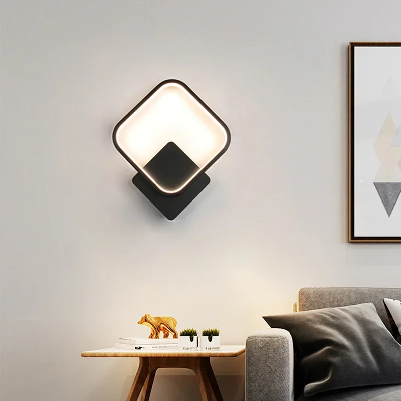 

Scandinavia LED Wall Lamp Nordic Black White Golden Wall Lighting For Living Bedroom Aisle Home Decor Fixtures Indoor Wall Lamps