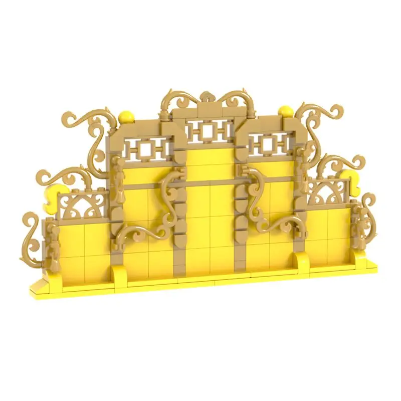Moc středověký antikové Čína města palác figur císař král Seat židle kvést váza shromáždit malý stavba bloků děti hraček dar