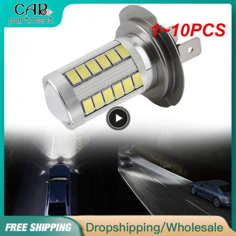 

Суперъяркая белая Автомобильная противотуманная лампа высокой мощности, 1 ~ 10 шт., H7, 5630, 33, SMD, светодиодный 6000K, 8 Вт, DC 12 В