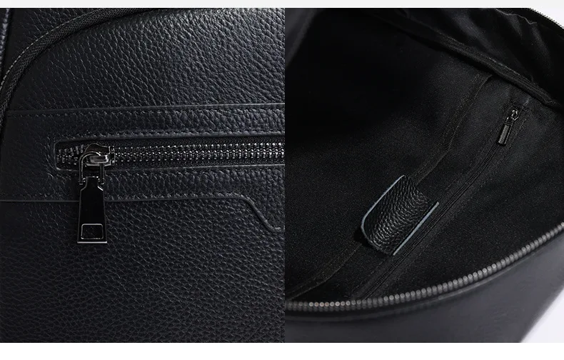 2024 Fashion New Brand Natural Cowskin Genuine Leather Men's Backpack Large Capacity Shoolbag Boy Laptop Backpack Computer Bag 5