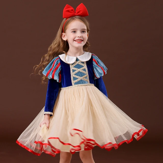 Robe princesse Disney pour filles, blanche-neige, Costume d'halloween  Cosplay pour enfants, déguisement d'anniversaire, de carnaval, vêtements de  fête - AliExpress