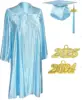 Unisex Adult Shiny Graduation cap and gown Tassel 2024 2025 Year Charm Package School Skirt  School Uniform 3