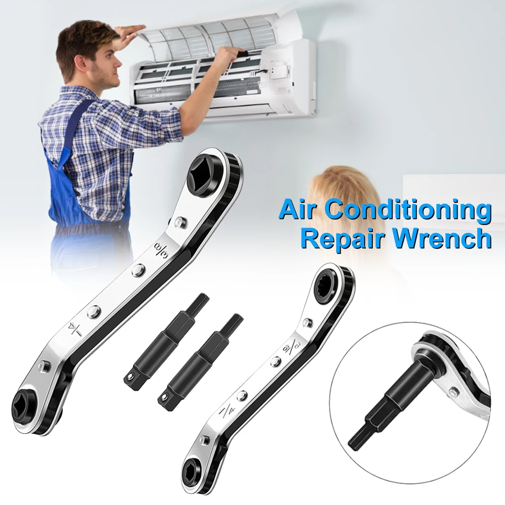 HVAC Refrigeration Ratchet Service Wrench Set – 1/4, 3/8, 3/16, 5/16 Inch Sizes For AC & Fridge Repair