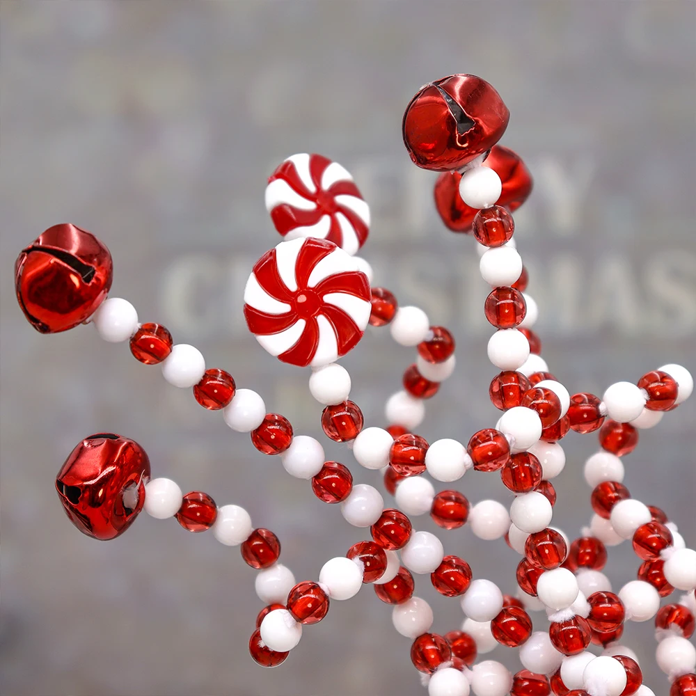 4pcs Candy Cane decorazione natalizia campane ciondoli lecca-lecca albero ornamenti di natale decorazioni per la casa Noel regali Navidad forniture per feste