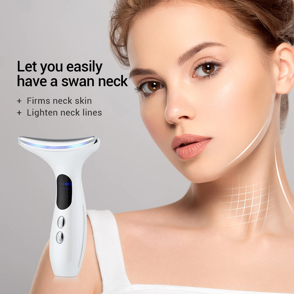 Neck Face Massager Skin Care Device EMS Face Neck Lift Red Light Therapy Anti Wrinkle