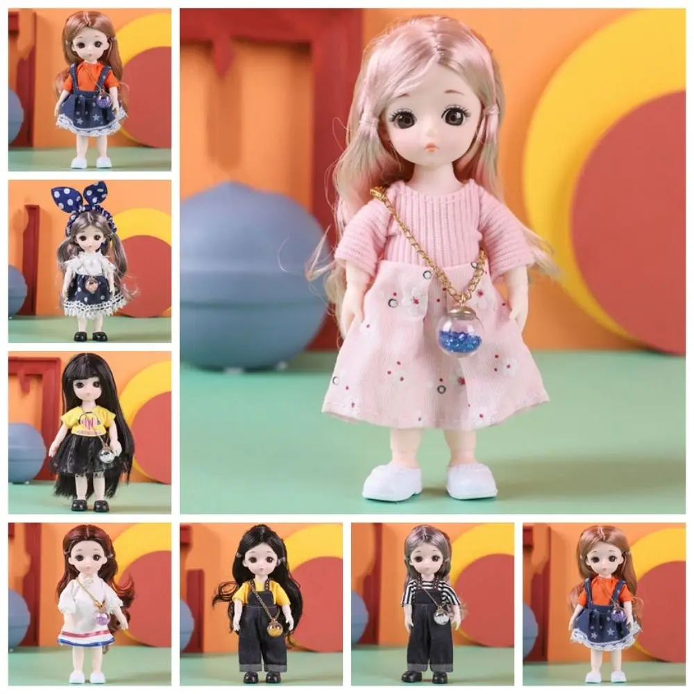with Clothes BJD Dolls Dress Up 13 Movable Joints Simulated Eye Hinge Doll 3D Eye PVC Removable Joints Doll Kids Toy