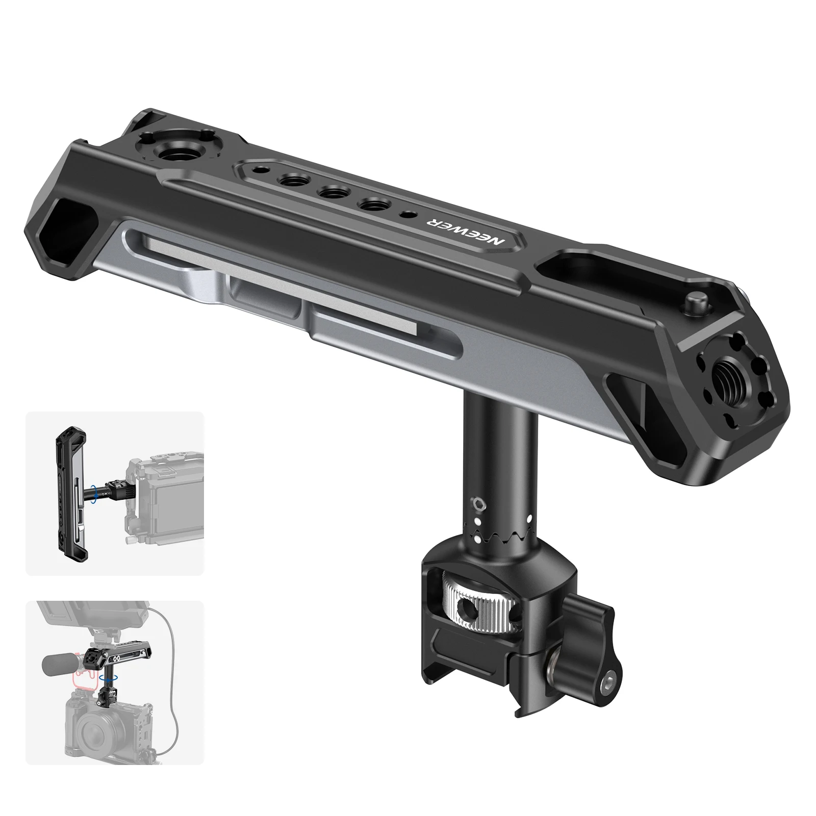 2 In 1 Top Handle/Side Handle Camera Cage Video Rig Handle with 360° Rotatable N
