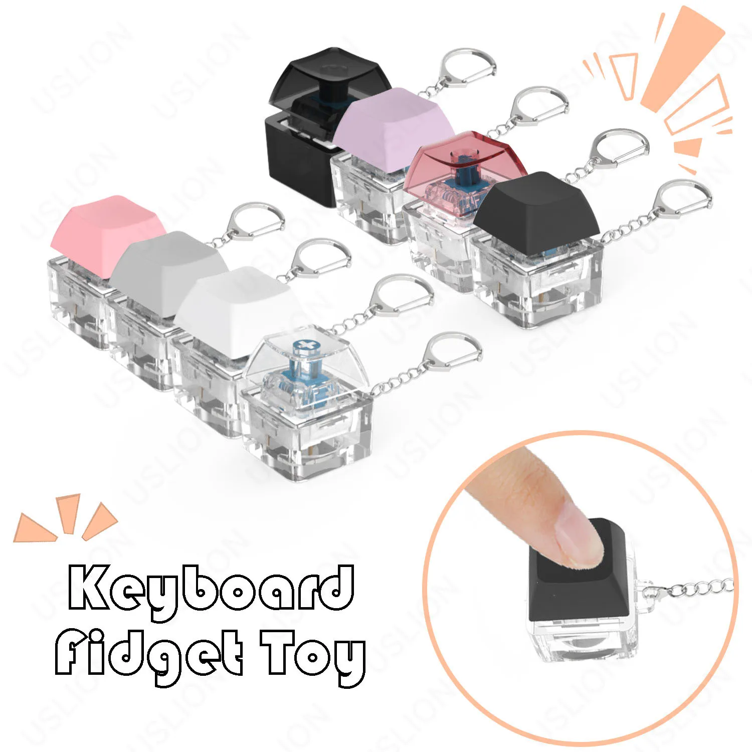 1 Keys Keyboard Keycaps Fidget Toy Party Stress Relief DIY Keycaps Toy Keyboard Caps 4 Button Fidget