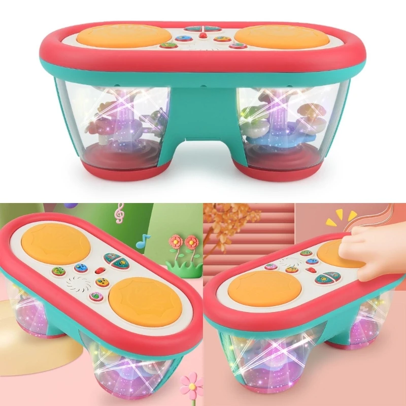 

Musical Drum Baby Toy LED Flashing Light Drum Toddler Music Instrument Toy DropShipping
