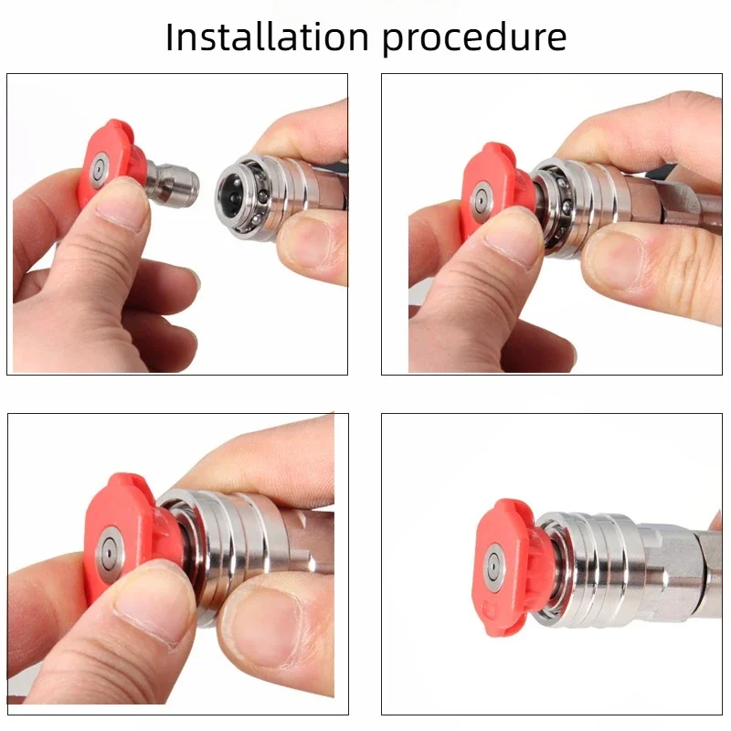 카처 호환 스노우 폼 캐논, 5가지 색상 코드 노즐 세트, 고압 세척기 폼 팟 1/4인치 퀵 커넥트 자동차 세척용