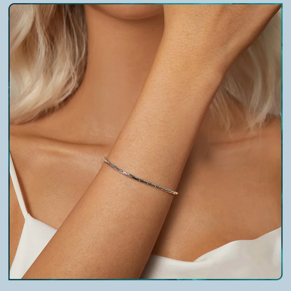Silver White Gold Plated Basic Bracelet
