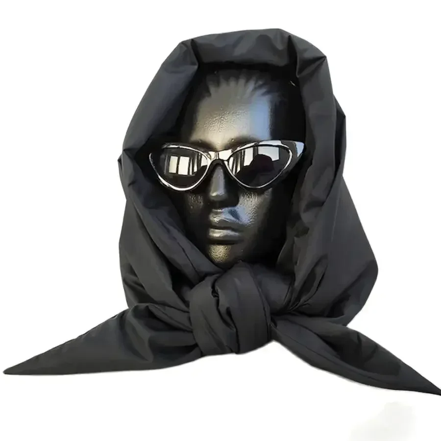 Women Scarves Fashion Top Head Hood Scarf-hood Winter Quilted Puffy Casual Solid Keep Warm Shawls Windproof Hijab
