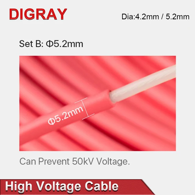 DIGRAY 3/5/10Meters High Voltage Cable for CO2 Laser Power Supply and Laser Tube Laser Engraving and Cutting Machine. 3