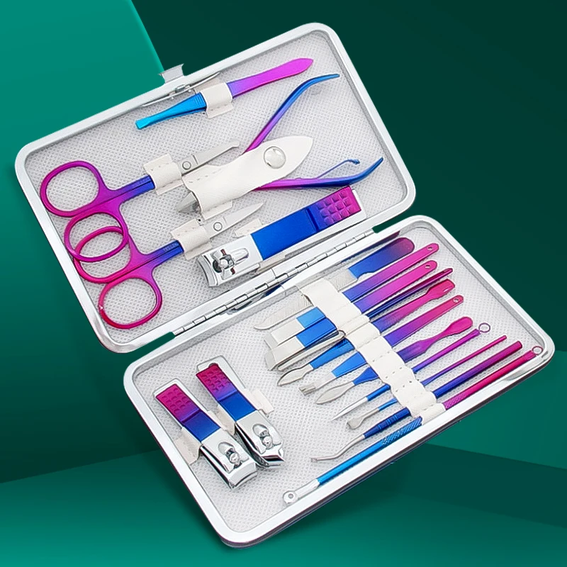 

7Pcs Stainless Steel Nail Clipper Ear Pick Grooming Set Manicure Pedicure Scissor Tweezer Nail Tools Portable Travel Nail Cutter