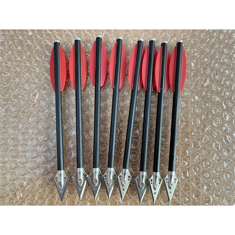 

12/24pcs 6.5 inch blade small short crossbow arrow red mixed carbon shooting arrow for crossbow hunting