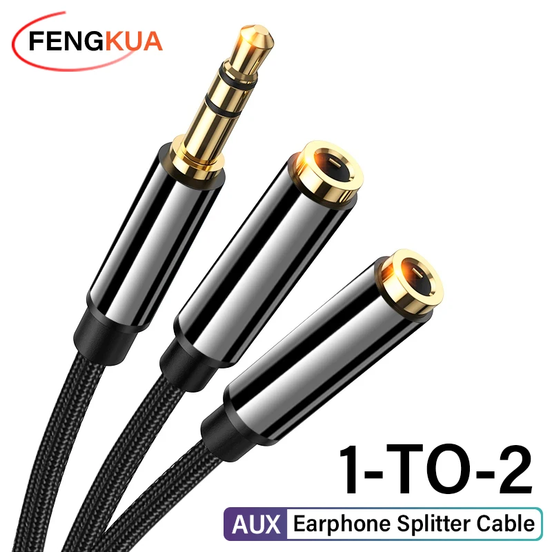 Cavo sdoppiatore per cuffie Cavo di prolunga da 3,5 mm maschio a 2 femmine Cavo di prolunga da 3,5 mm Adattatore AUX per telefono portatile Cavo sdoppiatore audio MP3  44