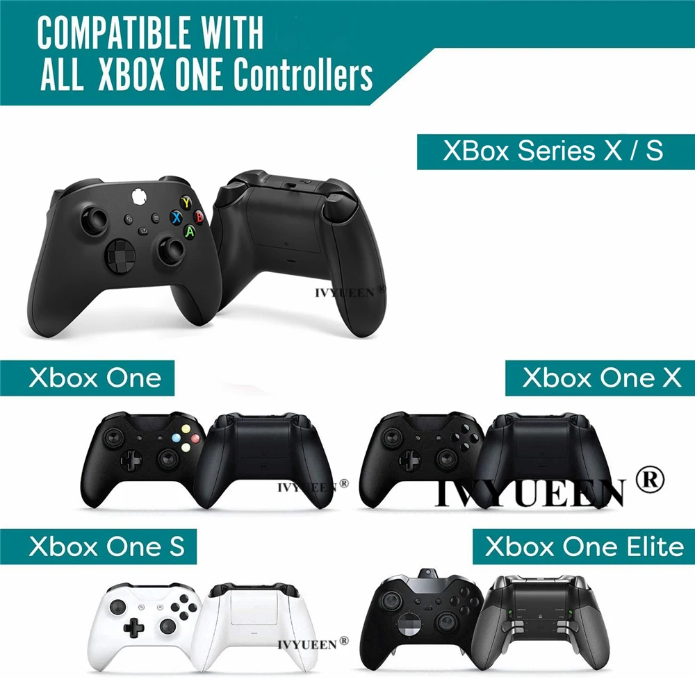 IVYUEEN 8 PCS 블랙 아날로그 스틱 조이스틱 커버 XBox One 시리즈 X S 엘리트 컨트롤러 게임 패드 아날로그 Thumbsticks Caps Grips