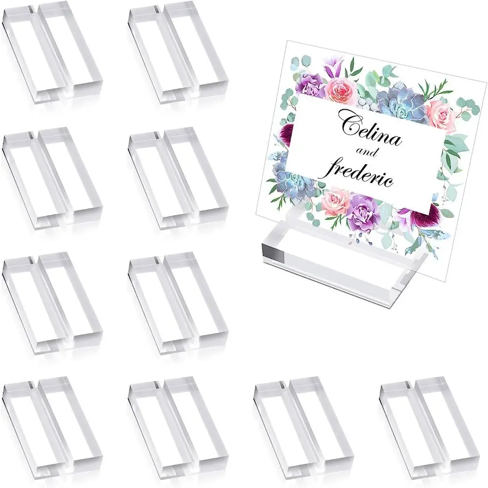 1pcs Acrylic Stands Place Card Holders Table Number Stands Clear Card Display Stand for Table Wedding Photos Office Home
