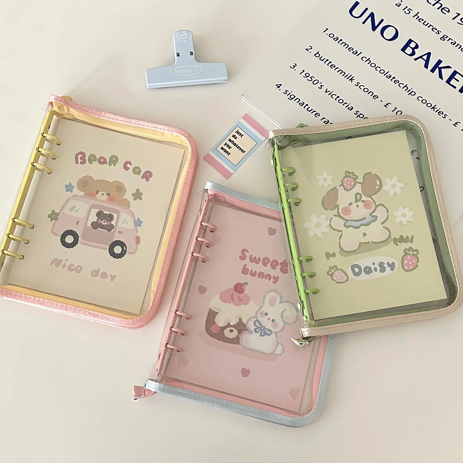 A5 Color Block Zipper Binder for Photocards and Postcards Organizer
