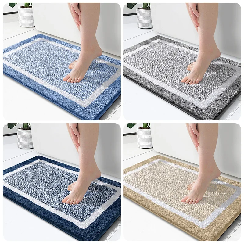Large Bathroom Rugs Non Slip Bath Mats Bathroom Machine Washable Plush Carpet Room Floor Decor Absorbent Bath Rugs Shower