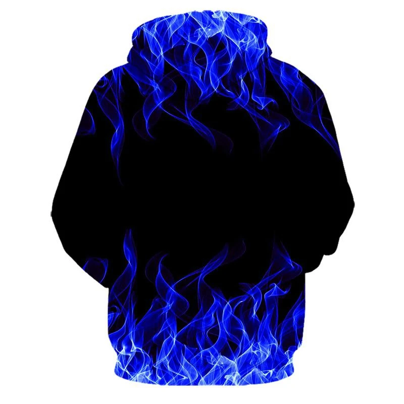 2022 new colorful blue flame hoodie 3D sweatshirt men/women hooded autumn and winter funny coat mens clothing jacket hoodies cool hoodies