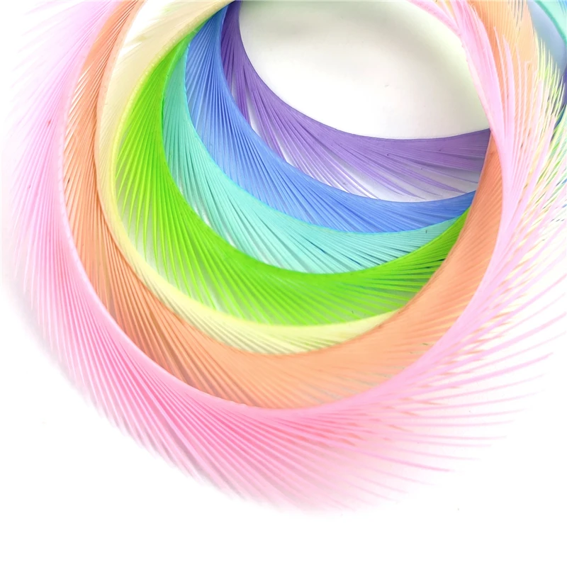 Colorful Goose Feathers Needlework Handicrafts Jewelry Creation Stripe Plumes DIY Holiday Decorations 13-18cm