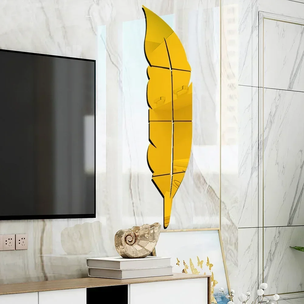 3D Feather Mirror Wall Stickers 6
