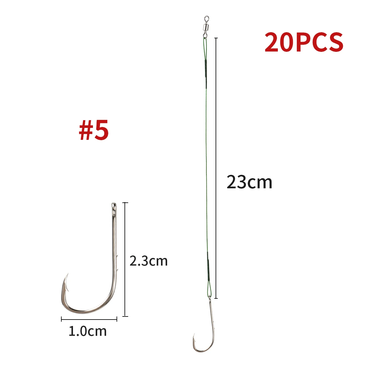 Realure 50 Pezzi Leader Da Pesca,Leader In Acciaio,Luccio Cavetto - Foto 5