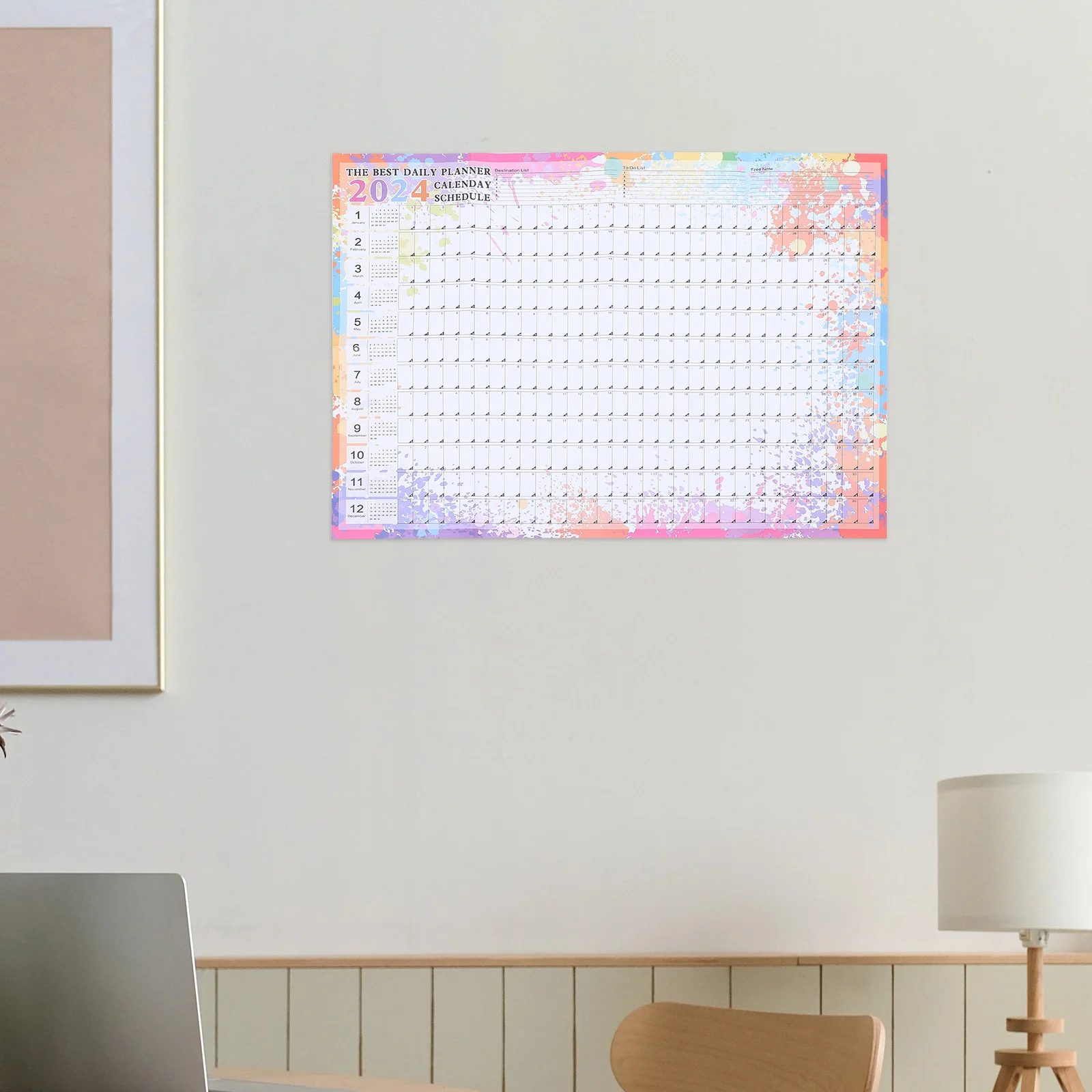 

Календарь для дома и офиса, подвесной календарь на английском, ежемесячный календарь, Офисная поставка