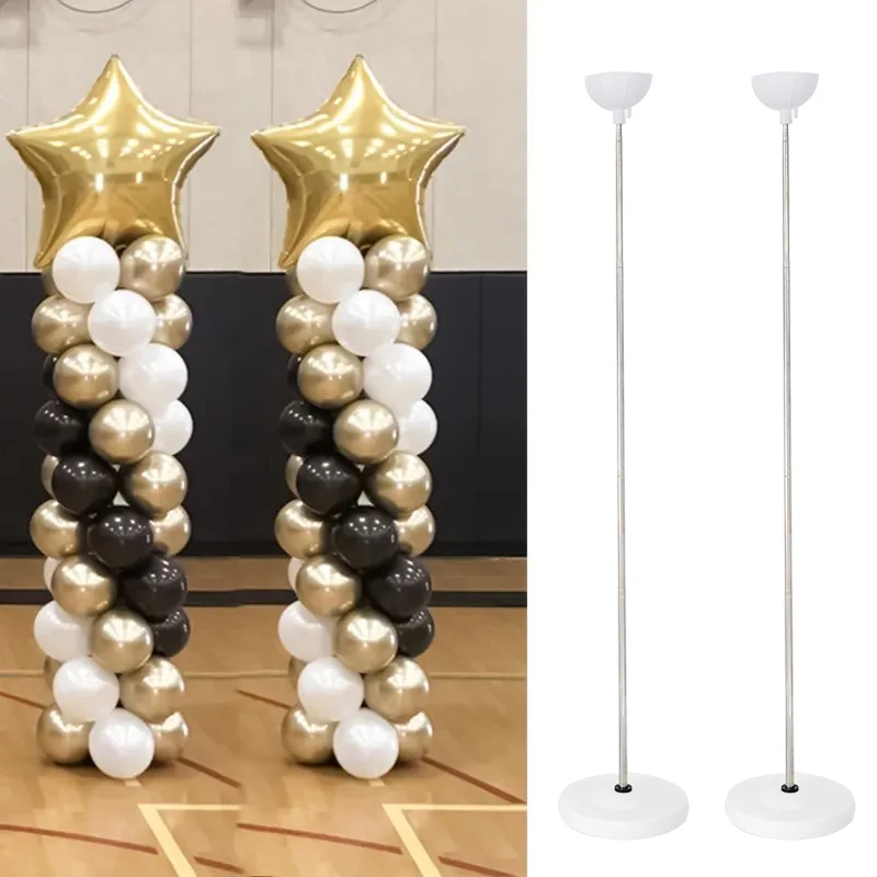 Kit de columna de globos, torre de soporte para globos de 5 pies con poste  de base, tubo de PVC y anillos para palos de globo, anillos para bodas