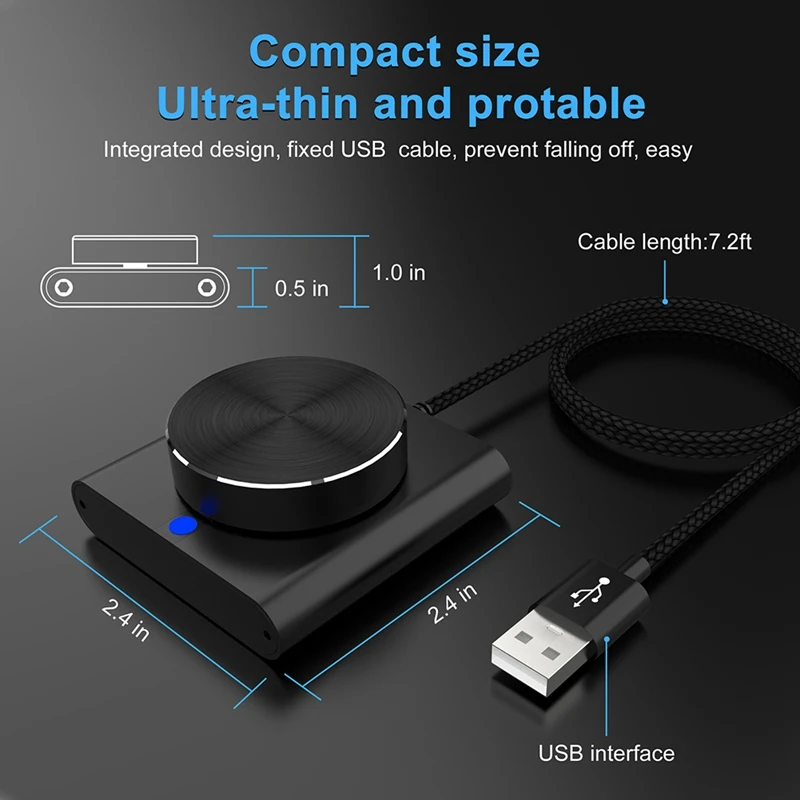 USB Volume Control Knob External Audio Adjuster With USB Cable For PC Speaker Knob Switch