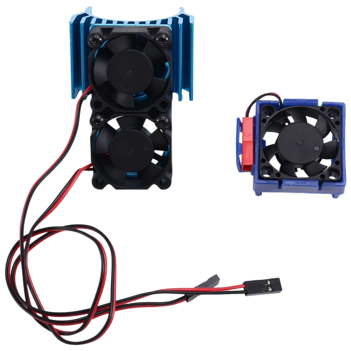 BAAU VXL-3s ESC Cooling Fan and Motor Dual Fan Set Compatible with for Slash Stampede Blue