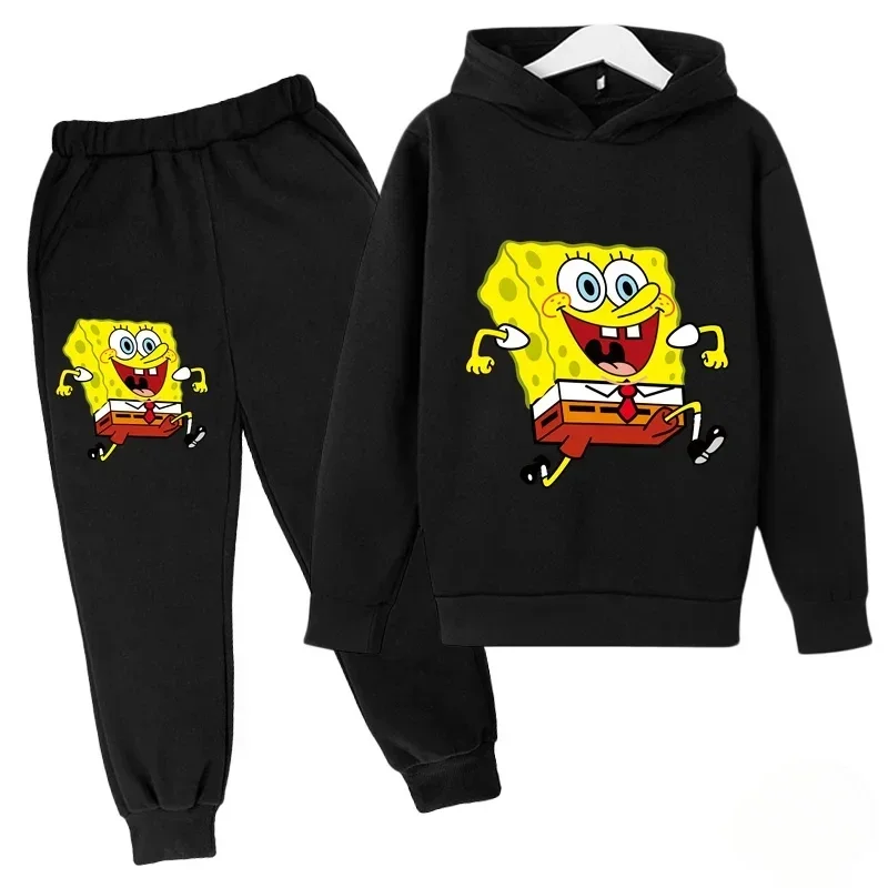 SpongeBob SquarePants Kids Long Sleeve Hoodies Kids Sweatshirt Pant Suit Casual Coat Sportswear Boys Girls Clothes Girls kids clothing set girls clothing set kids sports suit boys clothing set children sports suit kids sweatshirt set