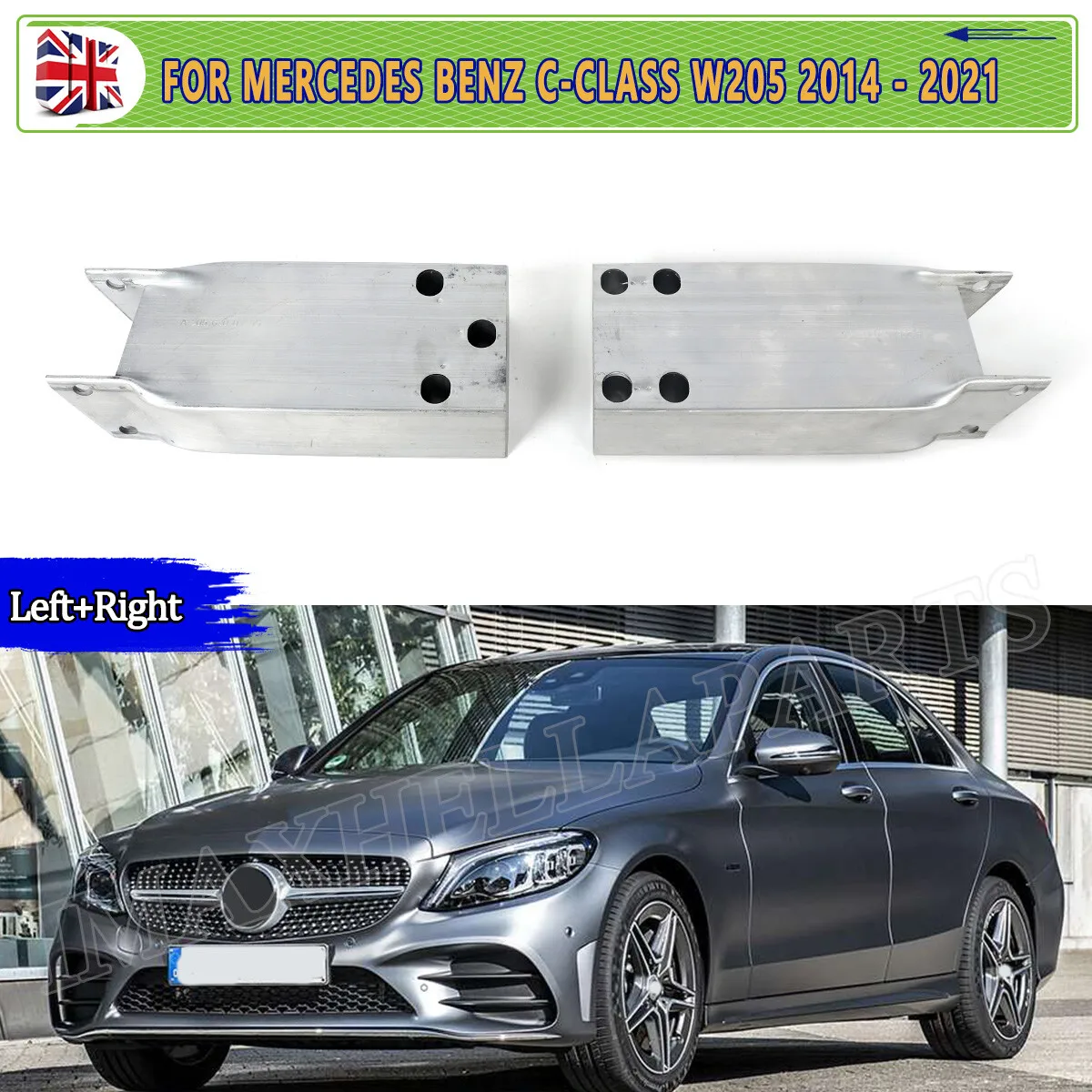Front Bumper Box FOR MERCEDES C CLASS W205 C180 C200 C300 C400 2014-2021 PAIR FRONT IMPACT CRASH ABSORBER LEFT RIGHT Trim