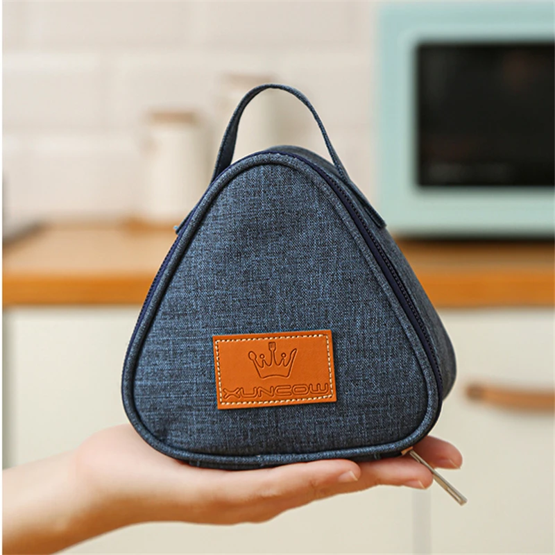 Breakfast Insulation Thermal Bag Mini Triangular Rice Ball Lunch Box Bags Cute Portable Food Bento Fresh Pouch for Women Kids