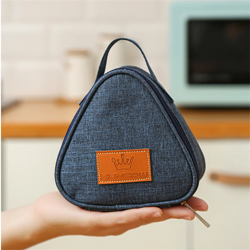 Breakfast Insulation Thermal Bag Mini Triangular Rice Ball Lunch Box Bags  Cute Portable Food Bento Fresh Pouch for Women Kids