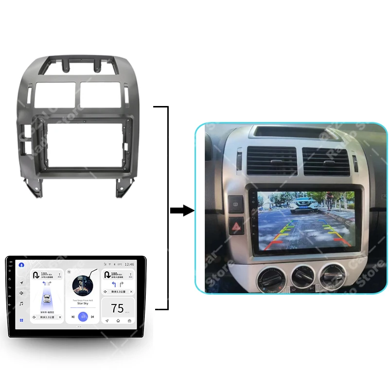 2 Din 9 Inch Car Radio DVD GPS Mp5 Plastic Fascia Panel Frame for