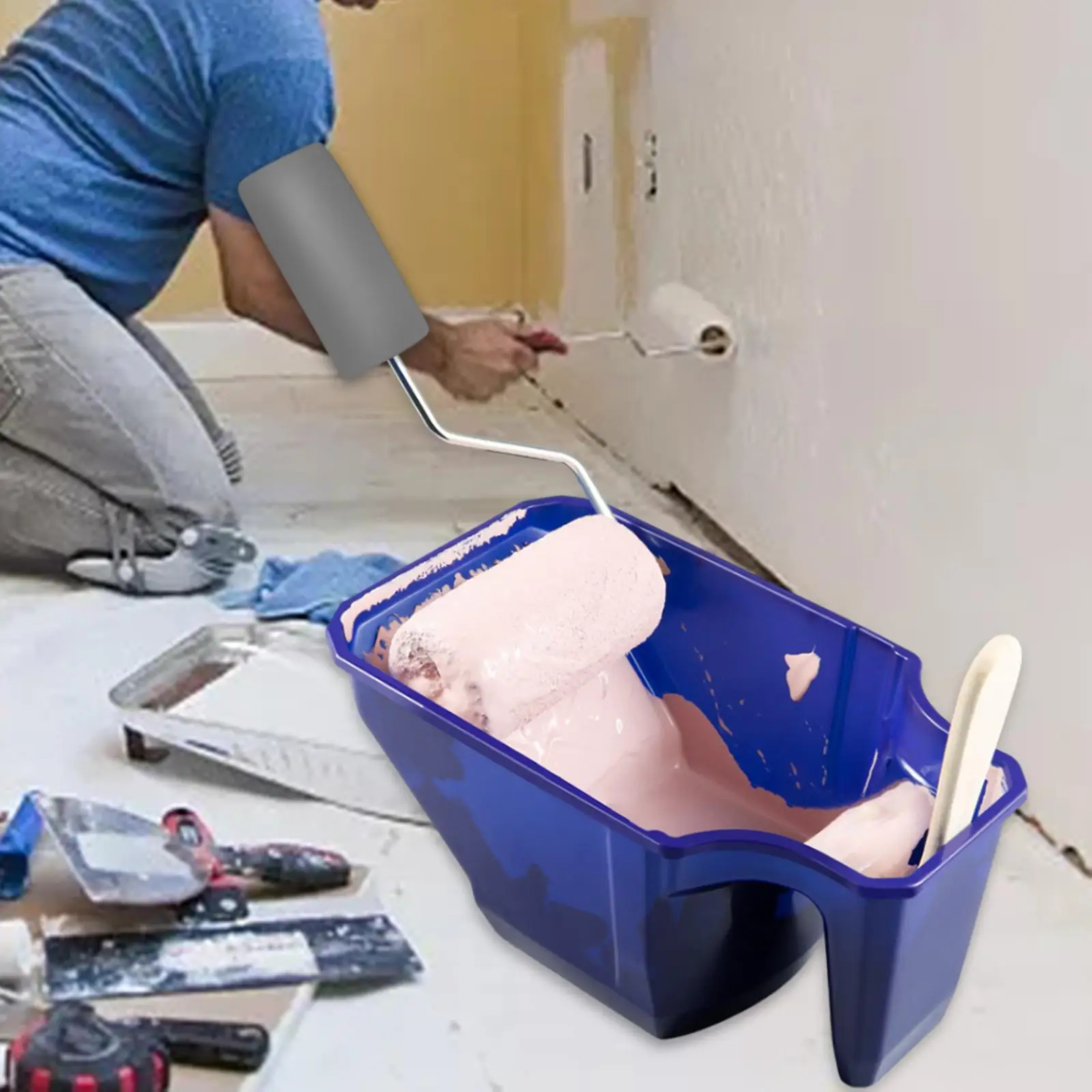Wall Brushing Roller Holder Wall Painting Roller Paint Tray Paint Tool Painting Box for Home Household paint tray tool set painting stands